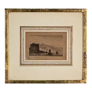 18th Century German Print Showing Colonial Scene, "Bahia"