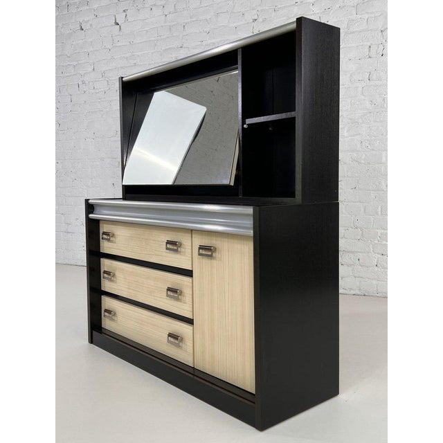 Beige Modular Chest of Drawers with Integrated Shelves and Mirror, 1970s For Sale - Image 8 of 8