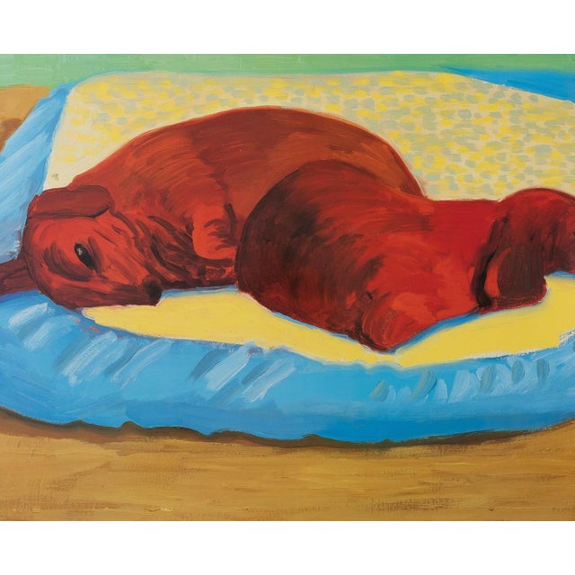 David Hockney (1937) Sleeping Dogs Original color poster after the 1995 work "Dogs Painting 43" On poster paper, 65 x 53...