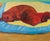 David Hockney (1937) Sleeping Dogs Original color poster after the 1995 work "Dogs Painting 43" On poster paper, 65 x 53...