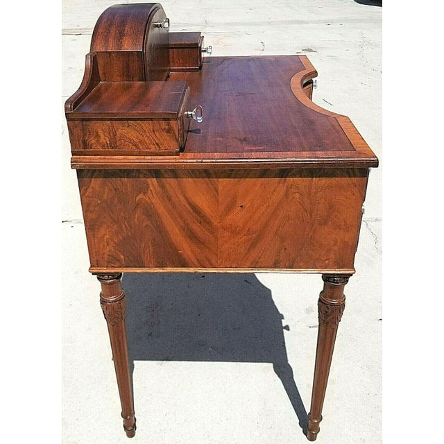Antique Sheraton Style Flame Mahogany Writing Desk With Drawers Chairish
