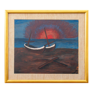 School Boats at Sunset Acrylic