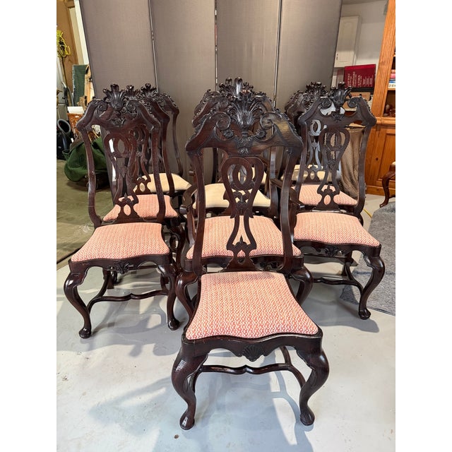 10 Portuguese Rococo Dining Chairs in Jacaranda Wood - 6 18th C. 4 20th C. For Sale - Image 14 of 15