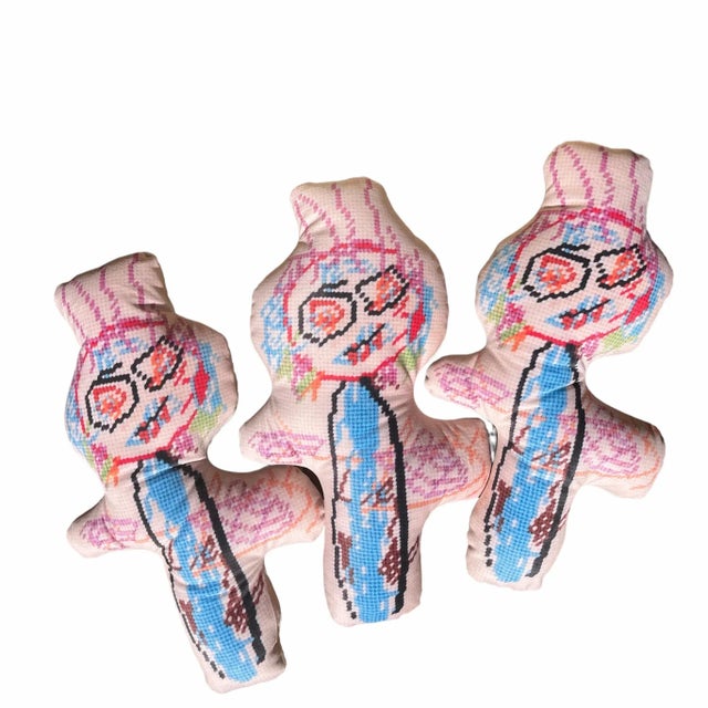 Velvet "Swag Monster" Sculpted Pillow, Custom Original For Sale - Image 6 of 8