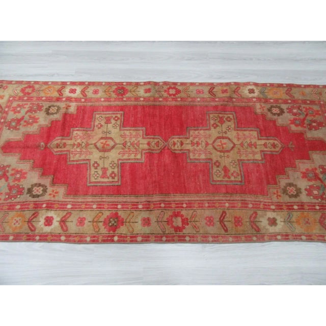 Turkish Vintage Turkish Wool Rug - 3′8″ × 8′ For Sale - Image 3 of 6