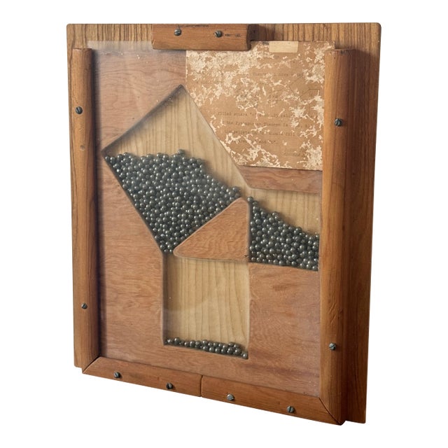 Vintage Interactive Folk Art Depicting Pythagorean Theorem With Metal Balls For Sale