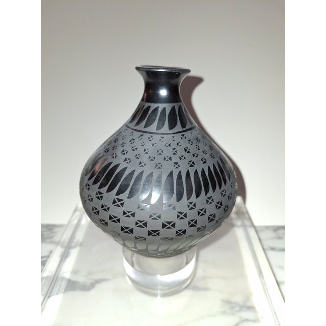 Mexican Mata Ortiz Blackware Vase For Sale - Image 3 of 3