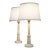 1930s Art Deco Streamline Alabaster Marble Brass Candlestick Table Lamps Italy - a Pair For Sale