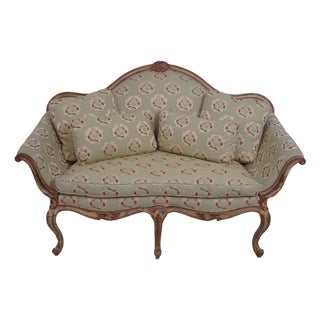 Southwood French Louis XV Style Upholstered Loveseat For Sale