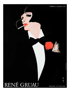 Woman with Carnation Poster by René Gruau, 1981