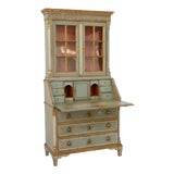Danish Gustavian Green Secretaire Cabinet, 1780s For Sale