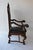 Wood Mid-19th Century Italian Baroque Style Walnut & Leather Throne Chair For Sale - Image 7 of 11