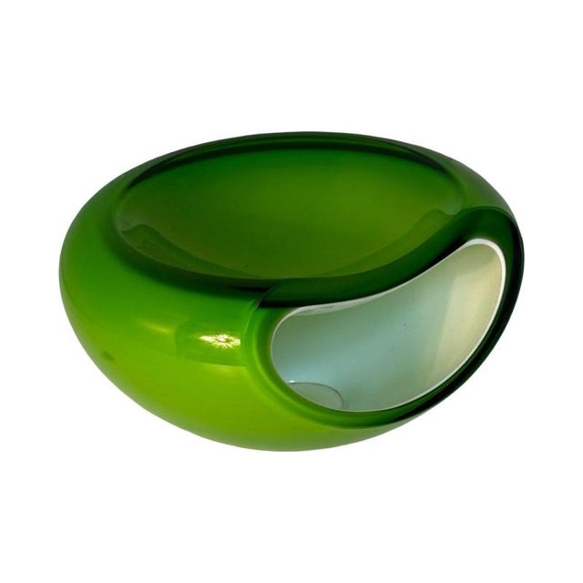 Model Smile Green and White Glass Tools Fruit / Candy Bowl by Claus Jensen & Henrik Holbæk for Evasolo For Sale - Image 6 of 6
