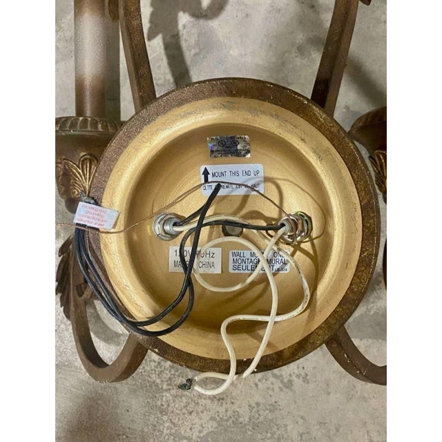 Metal Vintage Traditional Style 2-Light Wall Sconce For Sale - Image 7 of 8