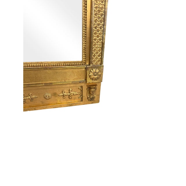Gold 18th Century Swedish Neoclassical Gilt Pier Mirror For Sale - Image 8 of 12