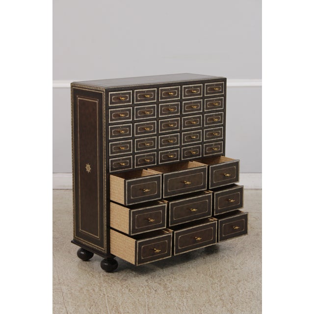 Maitland - Smith Maitland Smith Leather Wrapped Apothecary Chest For Sale - Image 4 of 18