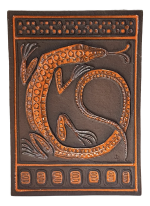 Ceramic Salamander Wall Relief by Günter Praschak for Knabstrup, Denmark, 1960s