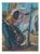 African Woman Drawing Water, 1980s, Oil Painting on Canvas For Sale
