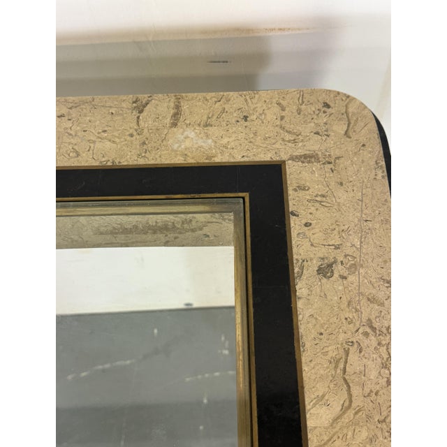 Vintage Regency Italian Travertine and Brass Console Table by Maitland Smith, 1980s For Sale - Image 11 of 14