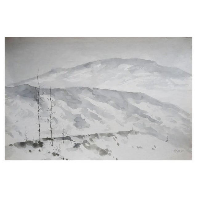 Herberts Mangolds, Winter, 1967, Watercolor on Paper For Sale