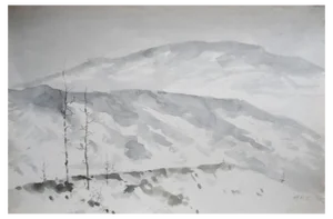Herberts Mangolds, Winter, 1967, Watercolor on Paper