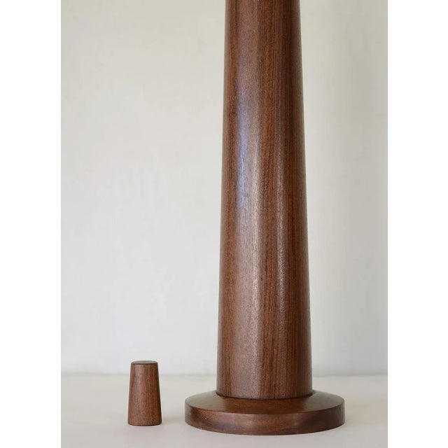 Wood Danish Modern Minimalist Solid Teak Table Lamp For Sale - Image 7 of 9