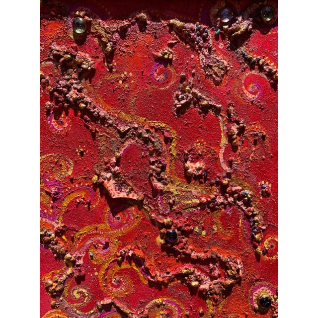 Textile Textured Abstract Painting on Canvas by Serg Graff "Mysterious Patterns" Coa, Framed For Sale - Image 7 of 10