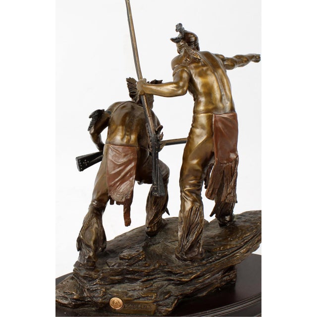Figurative 1980s Bronze Sculpture by Ernie Cselko -'Intruder Alert For Sale - Image 3 of 4