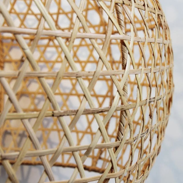 Raw Wicker Pumpkin Lantern Medium For Sale - Image 4 of 6