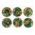 Set of 6 Antique Victorian Wedgwood Vine & Strawberry Majolica Plates With Wall Hanger Brackets Late 19th Century For Sale