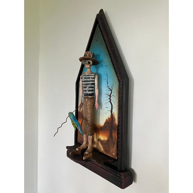 Gothic Gothic Carved Wood (Polychrome) Wall Hanging (Sculpture) For Sale - Image 3 of 6