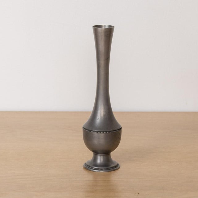 1930s French Art Deco Pewter Bud Vase For Sale - Image 4 of 10