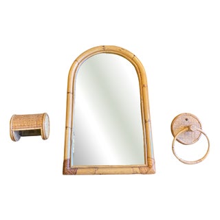 Bamboo Bathroom Set, 1970, Set of 3 For Sale