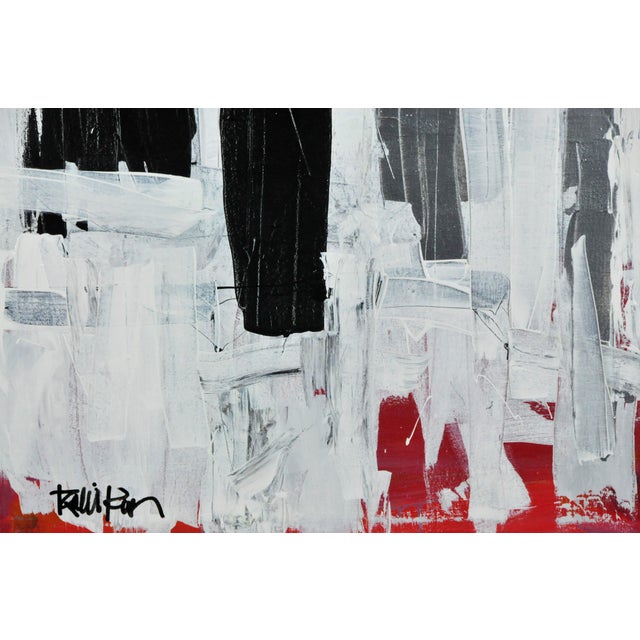 2020s "Red Under Silver, Black & White" Contemporary Abstract Expressionist Acrylic Painting by Robbie Kemper For Sale - Image 5 of 5