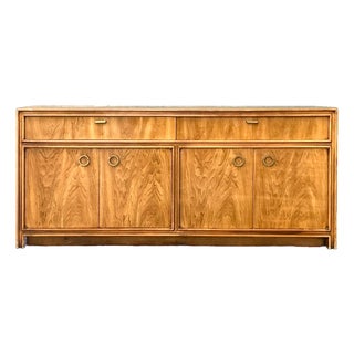 Vintage Campaign Credenza With Brass Accents For Sale