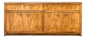 Vintage Campaign Credenza With Brass Accents