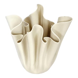 Vase Porcelain Handkerchief Trompe l'Oeil For Sale