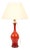 Model 3656 Table Lamp in Red Murano Glass and Parchment Shade from Paolo Venini, 1952 For Sale