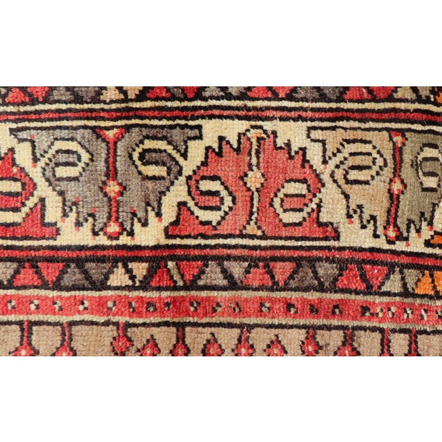 Colorful Vintage Turkish Oushak Rug With Geometric Design 3'4 X 5'4 For Sale - Image 13 of 14