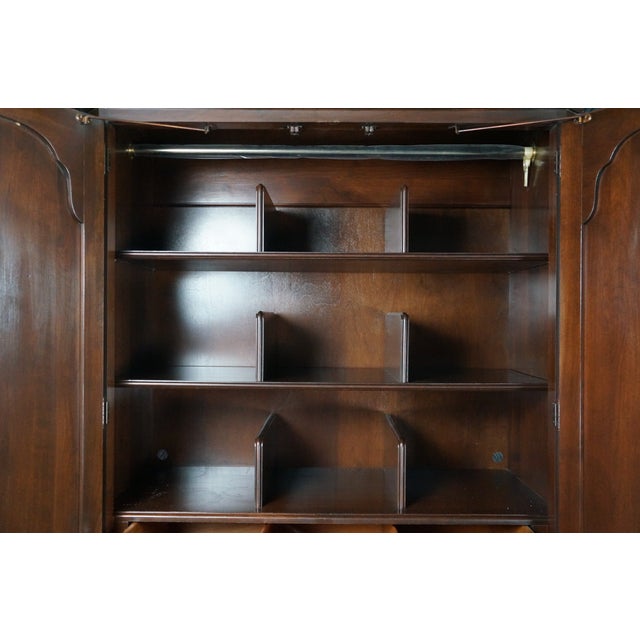 1990s Ethan Allen Georgian Court Cherry Clothing Armoire Linen Press 11-5265 For Sale - Image 11 of 18