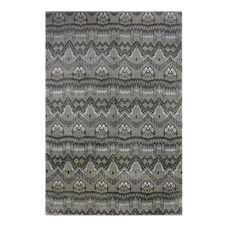 Handwoven Ikat Area Rug- 10′ × 14′5″ For Sale