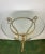 Cream Hand Turned Iron Side Table With Glass Top For Sale - Image 8 of 13