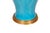 Pair Of Deep Turquoise Pottery Table Lamps By Daniel Barney with quality shades. Water gilded cap and base. Each with two...