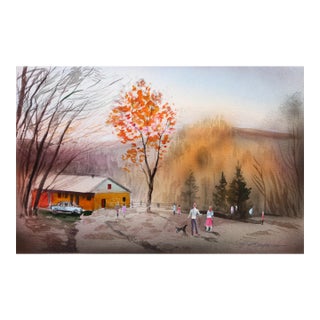 September in the Country, Erik Freyman Watercolor Painting For Sale