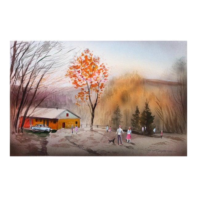 September in the Country, Erik Freyman Watercolor Painting For Sale
