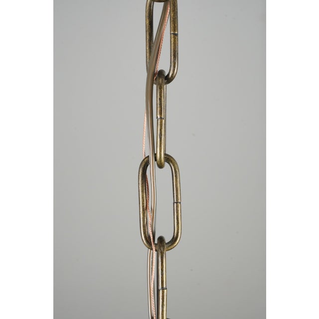 Mid 20th Century Restored Victorian Two Light Brass Pan Pendant Light For Sale - Image 15 of 16