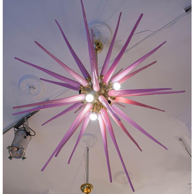 Pink Sputnik Spikes Pendant Lamp For Sale - Image 4 of 6