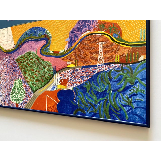 David Hockney Pop Art Lithograph Print Framed Large Museum Poster " Mulholland Drive : The Road to the Studio " 1980 For Sale - Image 10 of 11