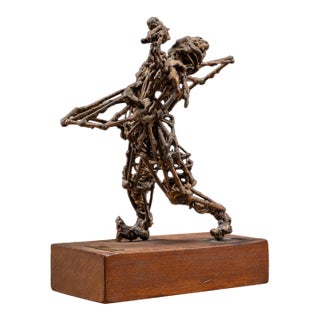 Mid 20th Century Welded Steel Abstract Brutalist Figure Sculpture by Donald E. Smith For Sale