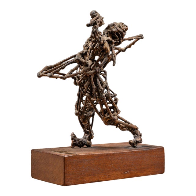 Mid 20th Century Welded Steel Abstract Brutalist Figure Sculpture by Donald E. Smith For Sale